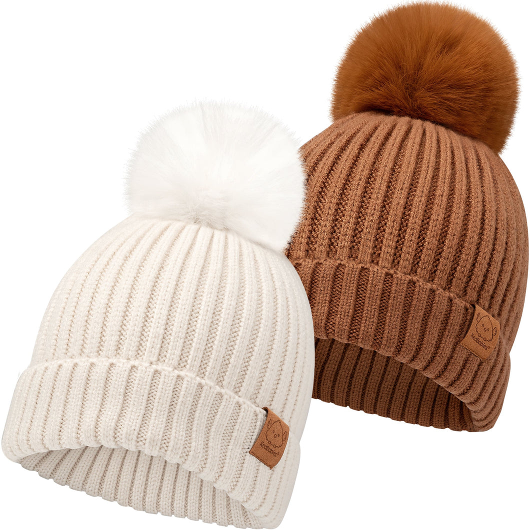 2-Pack Pom Knitted Beanie