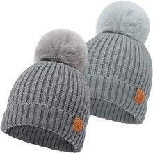 Load image into Gallery viewer, 2-Pack Pom Knitted Beanie