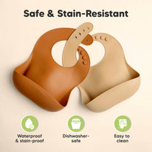 Load image into Gallery viewer, 2-Pack Prep Silicone Bibs (Terracotta)