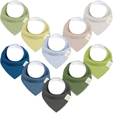 Load image into Gallery viewer, 10-Pack Organic Bandana Bibs (Brave)