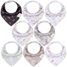 Load image into Gallery viewer, 8-Pack Organic Bandana Bibs (Bloom)