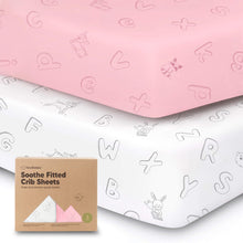 Load image into Gallery viewer, Soothe Fitted Crib Sheet (ABC Land Rose)