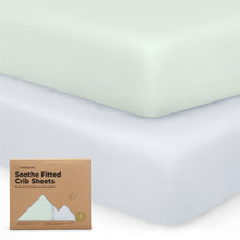 Load image into Gallery viewer, Soothe Fitted Crib Sheet (Cove)