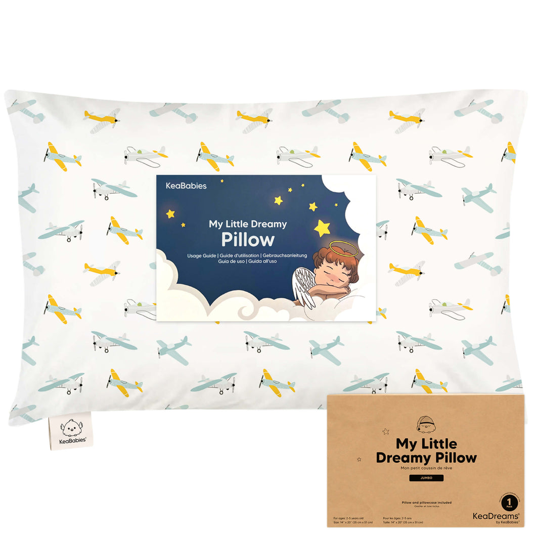 Jumbo Toddler Pillow with Pillowcase (Plane)