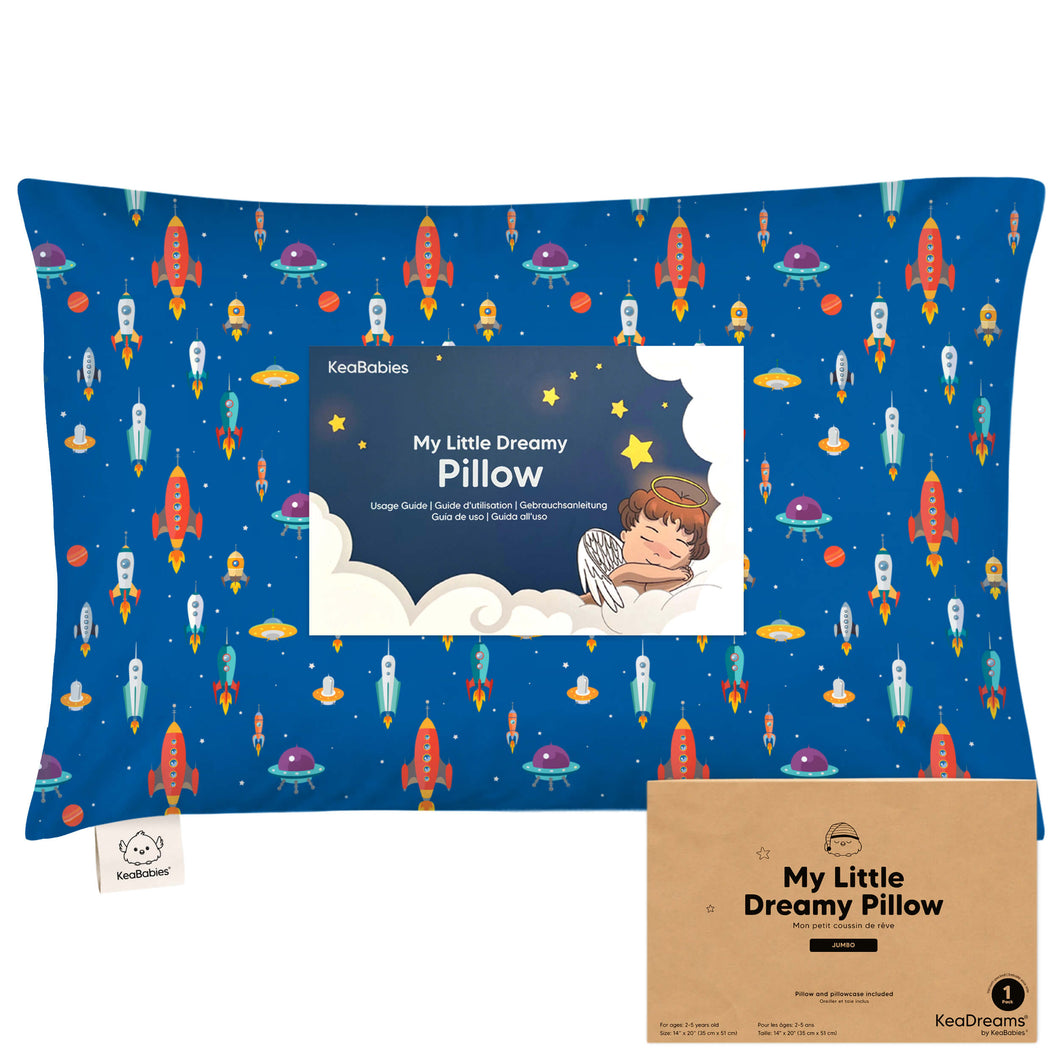 Jumbo Toddler Pillow with Pillowcase (Space Race)