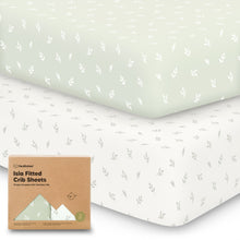 Load image into Gallery viewer, Isla Fitted Crib Sheets (Herb)