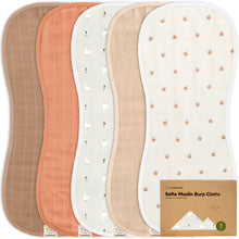 Load image into Gallery viewer, Softe Muslin Baby Burp Cloth (Hills)
