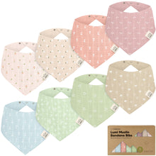 Load image into Gallery viewer, 8-Pack Lumi Muslin Bandana Bibs (Wild Bloom)