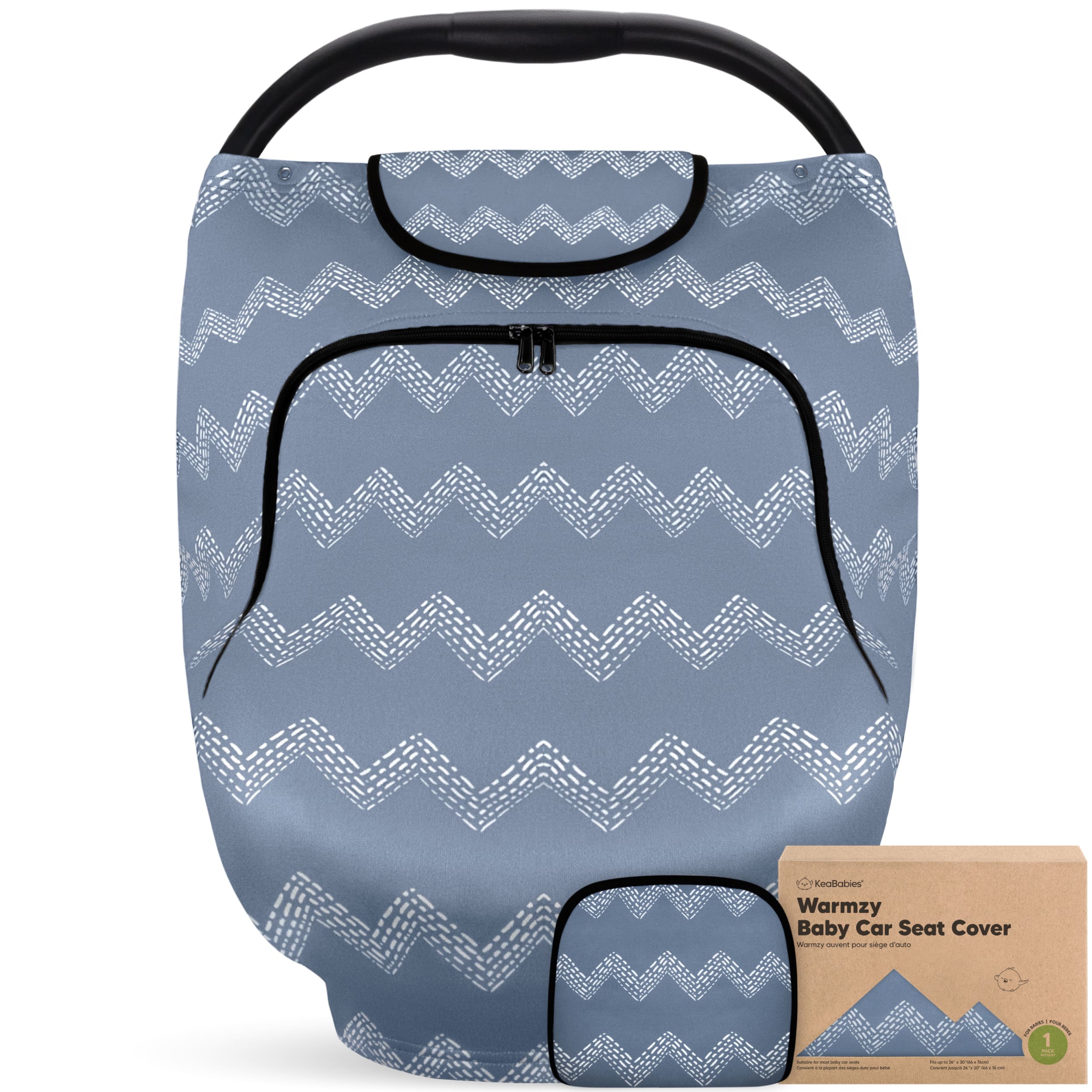 Warmzy Baby Car Seat Cover (Herringbone) by KeaBabies