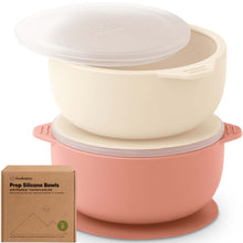 Load image into Gallery viewer, 2-Pack Prep Silicone Suction Bowls (Roseate)