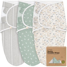 Load image into Gallery viewer, 3-Pack Soothe Swaddle Wraps (Prairie)