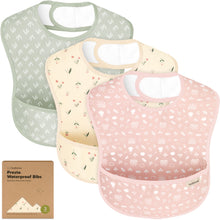 Load image into Gallery viewer, 3-Pack Presto Waterproof Bibs (Fleur)