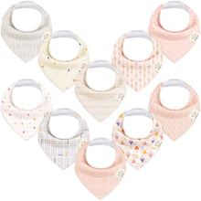 Load image into Gallery viewer, 10-Pack Organic Bandana Bibs (Prism)