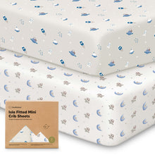 Load image into Gallery viewer, Isla Fitted Mini Crib Sheets (Cosmo)