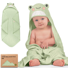 Load image into Gallery viewer, Cuddle Baby Hooded Towel (Frog, Petite)