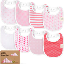 Load image into Gallery viewer, 8-Pack Urban Drool Bibs (Blush)
