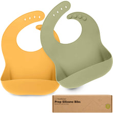 Load image into Gallery viewer, 2-Pack Prep Silicone Bibs (Harvest)