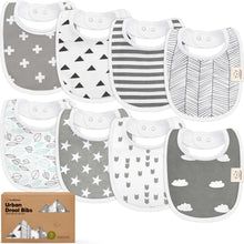 Load image into Gallery viewer, 8-Pack Urban Drool Bibs (Grayscape)