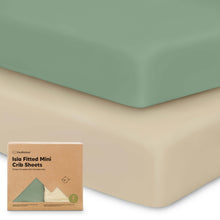Load image into Gallery viewer, Isla Fitted Mini Crib Sheets (Hedges)
