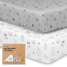 Load image into Gallery viewer, Isla Fitted Mini Crib Sheets (Woodland)
