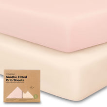 Load image into Gallery viewer, Soothe Fitted Crib Sheet (Cameo)