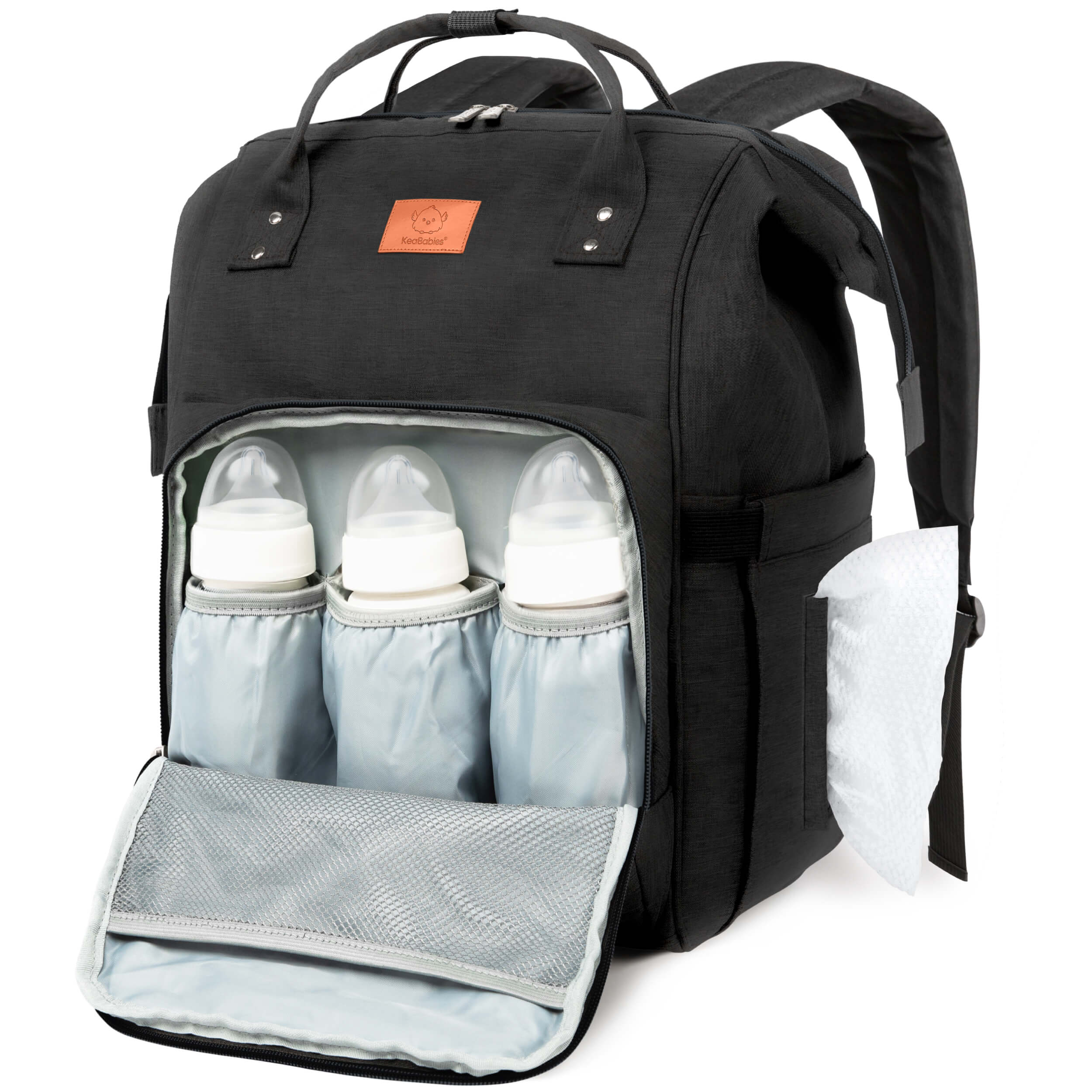carol mini backpack with central zip in pink Original Diaper Bag