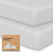 Load image into Gallery viewer, Isla Fitted Mini Crib Sheets (French Gray)
