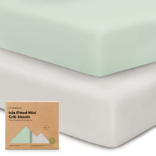 Load image into Gallery viewer, Isla Fitted Mini Crib Sheets (Sage)