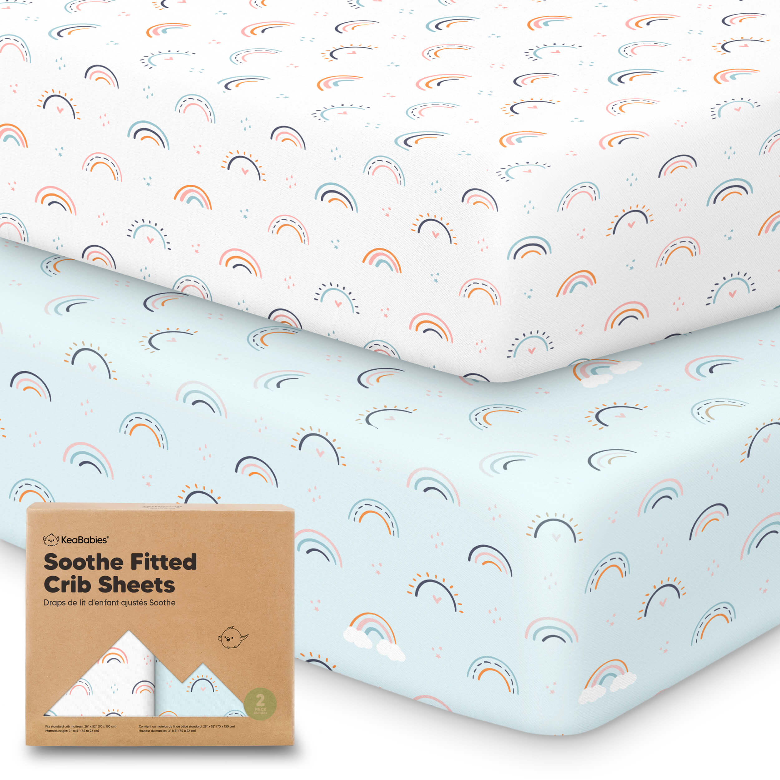 thumbnail image 2 of Soft Cotton Fitted Sheet For Baby Crib & Cot – All Sizes, Elastic Edges, Nursery Bedding 2 of 6