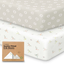 Load image into Gallery viewer, Soothe Fitted Crib Sheet (Meadow)
