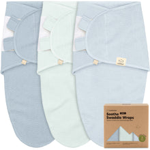 Load image into Gallery viewer, 3-Pack Soothe (Wren) Swaddle Wraps (Glacier)