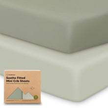 Load image into Gallery viewer, Soothe Fitted Mini Crib Sheet (Lichen)
