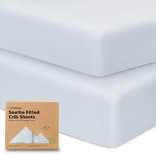 Load image into Gallery viewer, Soothe Fitted Crib Sheet (Hazy)