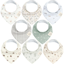 Load image into Gallery viewer, 8-Pack Organic Bandana Bibs (Prairie)
