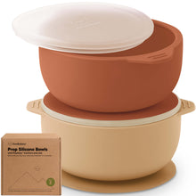 Load image into Gallery viewer, 2-Pack Prep Silicone Suction Bowls (Terracotta)