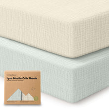 Load image into Gallery viewer, 2-Pack Lyra Muslin Crib Sheets