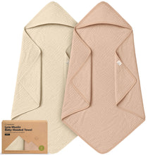 Load image into Gallery viewer, 2-Pack Lyra Muslin Hooded Towels