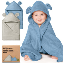 Load image into Gallery viewer, 2-Pack Snuggle Hooded Towels (Steel)