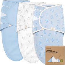 Load image into Gallery viewer, 3-Pack Soothe Swaddle Wraps (ABC Land Cloud)
