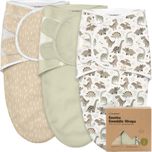 Load image into Gallery viewer, 3-Pack Soothe Swaddle Wraps (Dino Ridge)