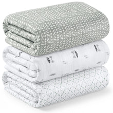 Load image into Gallery viewer, 3-Pack Lyra Muslin Swaddle Blankets (Nordic)