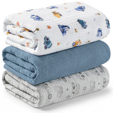 Load image into Gallery viewer, 3-Pack Lyra Muslin Swaddle Blankets