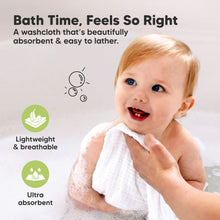 Load image into Gallery viewer, Bath Time, Feels So Right - A washcloth that's beautifully absorbent & easy to lather. Lightweight & breathable and Ultra absorbent.
