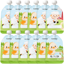 Load image into Gallery viewer, 12-Pack Prep Reusable Food Pouches (Lil Barn)