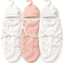Load image into Gallery viewer, 3-Pack Soothe Swaddle Wraps with Knot Hats