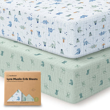 Load image into Gallery viewer, 2-Pack Lyra Muslin Crib Sheets