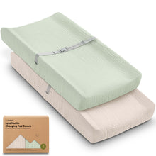 Load image into Gallery viewer, 2-Pack Lyra Muslin Changing Pad Covers