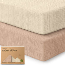 Load image into Gallery viewer, 2-Pack Lyra Muslin Crib Sheets