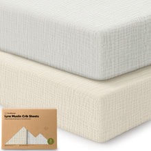 Load image into Gallery viewer, 2-Pack Lyra Muslin Crib Sheets