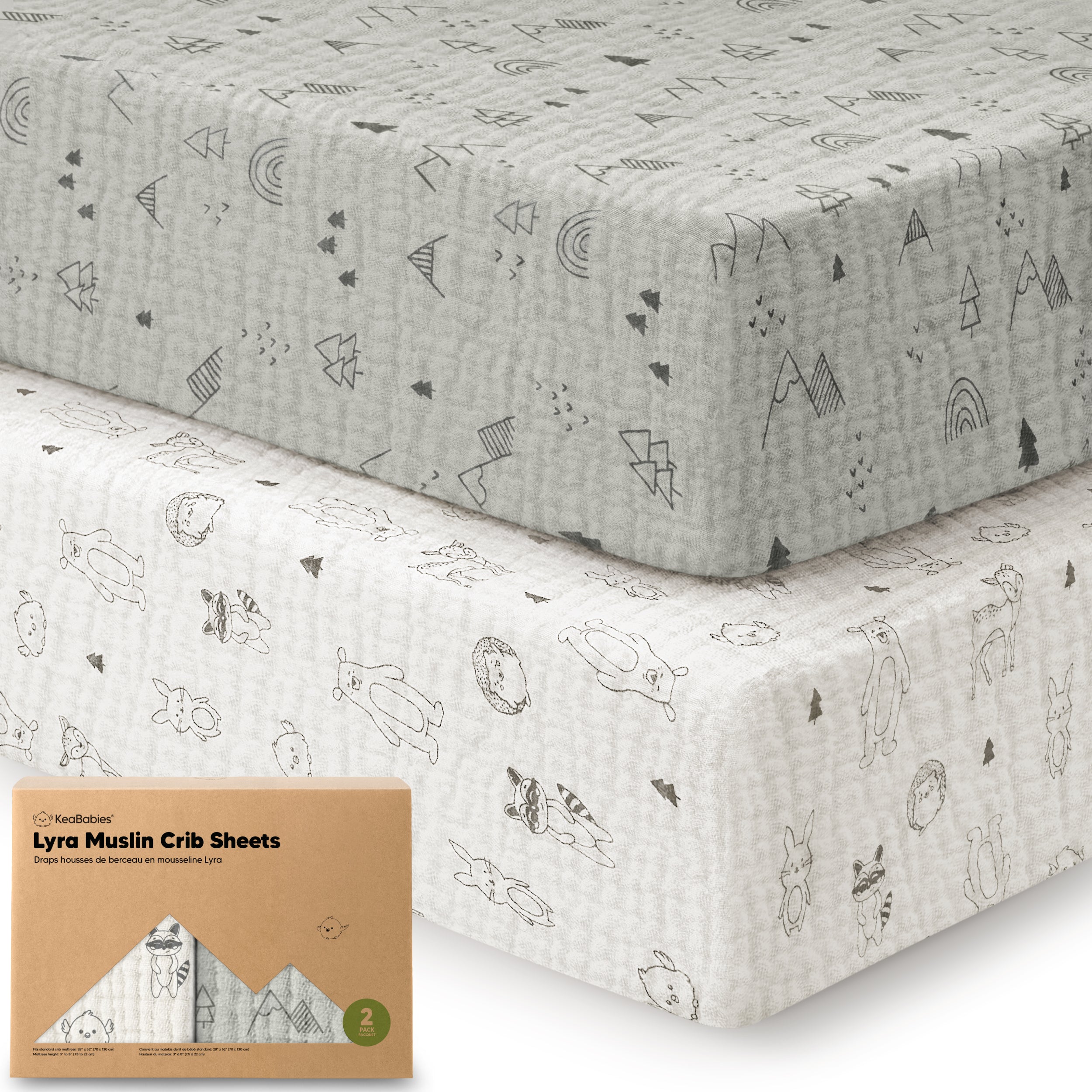 summer infant symphony crib 2-Pack Lyra Muslin Crib Sheets (Russet) by KeaBabies